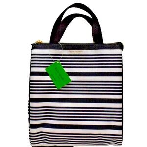 Kate Spade Insulated Lunch Bag | Black Stripes